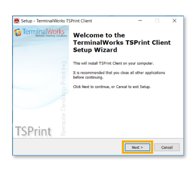 ขั้นตอนการดาวน์โหลดและติดตั้ง โปรแกรม TSPrint Client